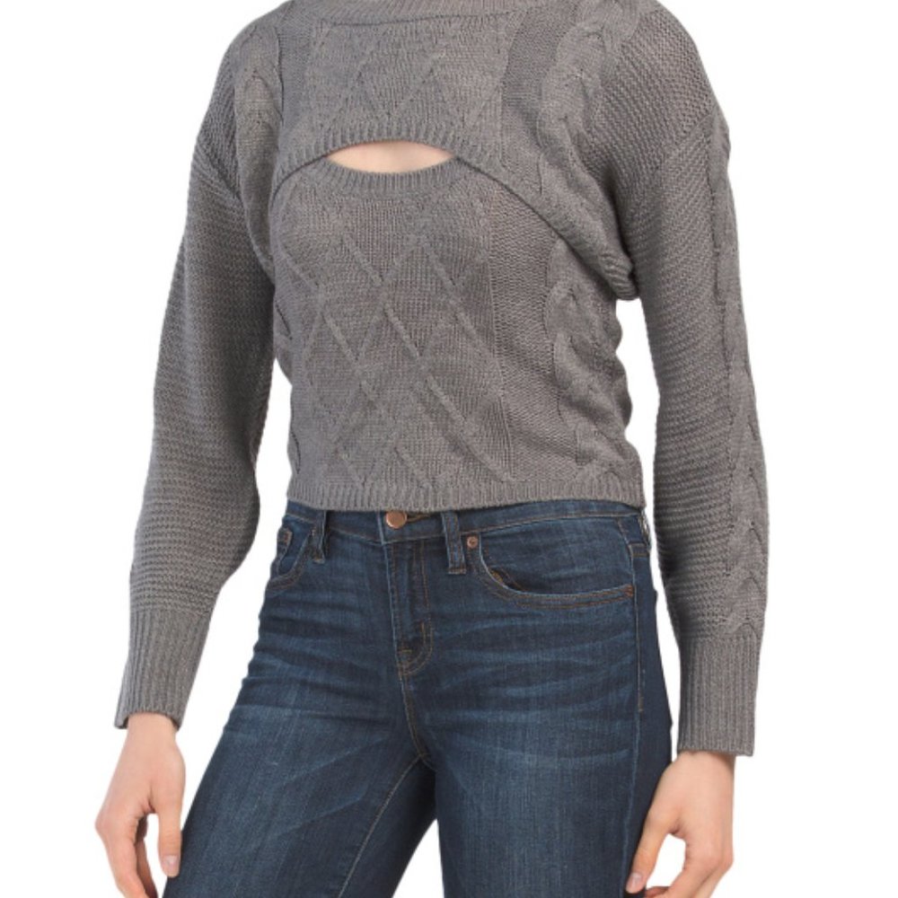 NYC ALLIANCE Juniors Cable Cut Out Twin Set